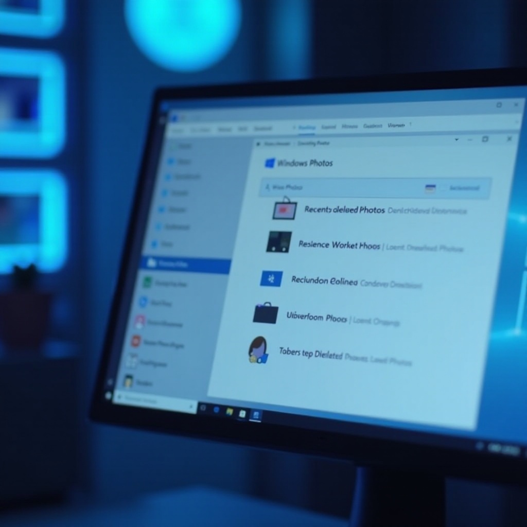 is there a recently deleted on windows photos